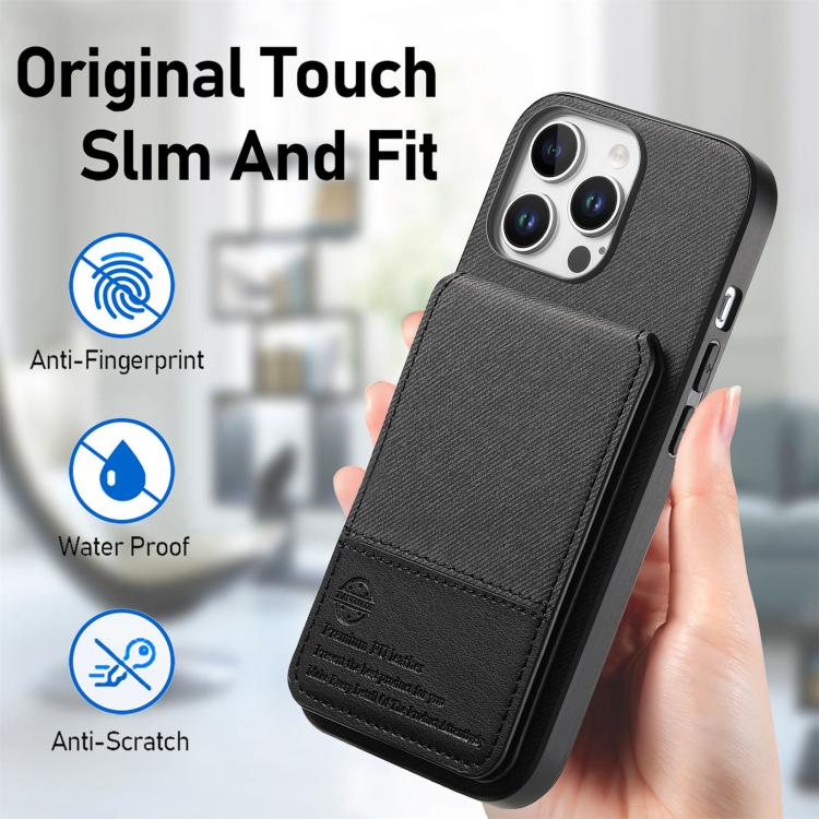 جراب هاتف ببطاقة RFID عمودية من نسيج التويل، جلد، مناسب لأجهزة iPhone 12 Pro وiPhone 11 Pro Max وiPhone 11 وiPhone 11 Pro وiPhone X / XS