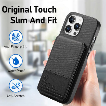 جراب هاتف ببطاقة RFID عمودية من نسيج التويل، جلد، مناسب لأجهزة iPhone 12 Pro وiPhone 11 Pro Max وiPhone 11 وiPhone 11 Pro وiPhone X / XS