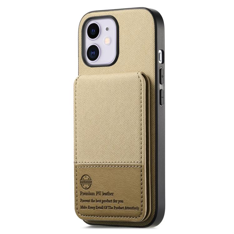 جراب هاتف ببطاقة RFID عمودية من نسيج التويل، جلد، مناسب لأجهزة iPhone 12 Pro وiPhone 11 Pro Max وiPhone 11 وiPhone 11 Pro وiPhone X / XS