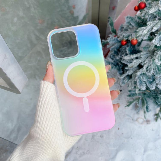 Frosted Color-plated Gradient MagSafe Phone Case, For iPhone 16e, For iPhone 16 Pro Max, For iPhone 16 Pro, For iPhone 16 Plus, For iPhone 16, For iPhone 15 Pro Max, For iPhone 15 Pro, For iPhone 15 Plus, For iPhone 15, For iPhone 14 Plus, For iPhone 1...
