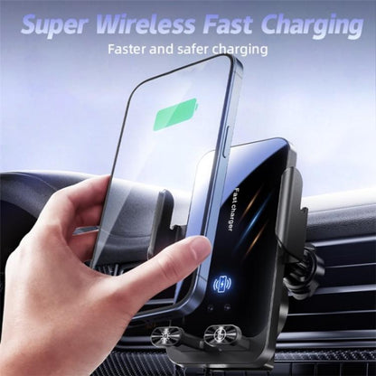 SD05 With Retractable Type-C Cable Car Phone Holder Wireless Charging Mount, SD05