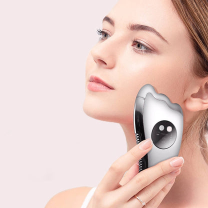K-SKIN KD817 وسادة خدش للوجه، لوحة كشط لتخفيف التعب والإجهاد، جهاز تدليك كهربائي، شحن USB، أحمر، أبيض