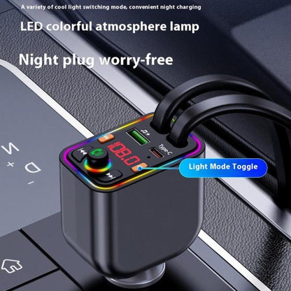 Y6 Retractable Cable EQ Adjustment Bluetooth FM Transmitter Car Charger MP3 Player, Y6