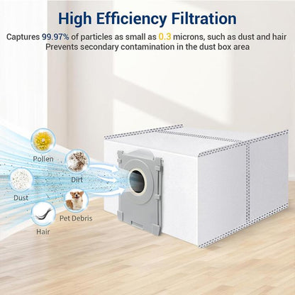 JUNSUNMAY 6pcs Sweeping Robot Non-woven Fabrics Dust Bag for Ecovacs Deebot T50 Pro / T50 Max / T50 Omni
