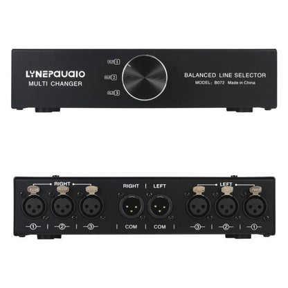 B072 3 Input 1 Output Fully Balanced Signal Selector 3-Channel Balanced Line Selector, No Need For External Power Supply Lossless Switching