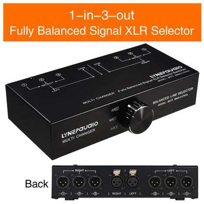 B073 1 Input 3 Output Fully Balanced Signal Selector 3-Channel Balanced Line Selector, No Need For External Power Supply Lossless Switching