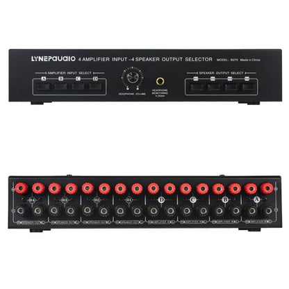 B075 4 Input 4 Ooutput Power Amplifier Speaker Selector Switcher,  300W Sound Quality Per Channel No Loss