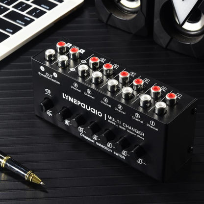B080 6 Input 2 Output Audio Signal Selector Audio Switcher, 2-Channel Synchronous Output RCA Interface