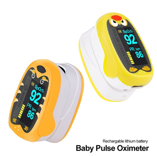 Pediatric Finger Pulse Oximeter Neonatal Blood Oxygen Children Kids Rechargeable USB Saturation Infant Oximetro Pediatrico, yellow, Orange