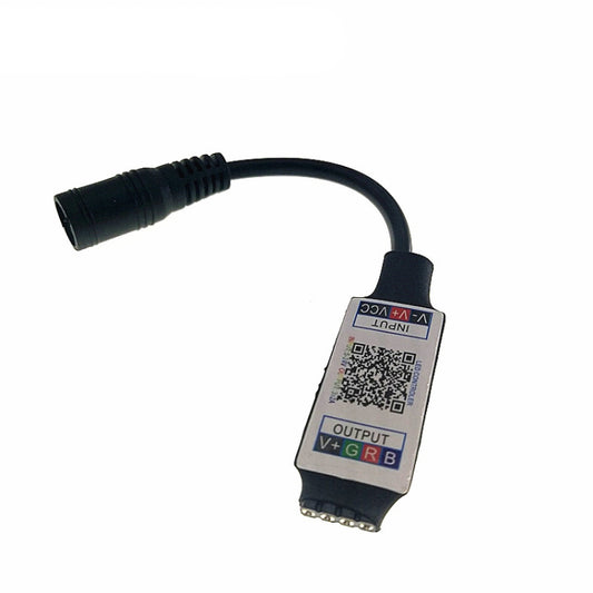 وحدة تحكم صغيرة RGB مزودة بتقنية البلوتوث ووحدة تحكم في شريط الإضاءة لشريط LED RGB DC5V 12V 24V، باللونين الأسود والأبيض