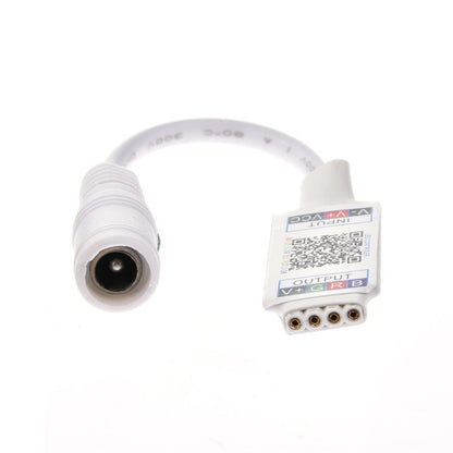 وحدة تحكم صغيرة RGB مزودة بتقنية البلوتوث ووحدة تحكم في شريط الإضاءة لشريط LED RGB DC5V 12V 24V، باللونين الأسود والأبيض