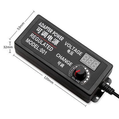 AC To DC Adjustable Voltage Power Adapter Universal Power Supply Display Screen Power Switching Charger, US 3-12-5A, EU 3-12-5A, US 3-24V-2A, EU 3-24V-2A, US 9-24V-3A, EU 9-24V-3A