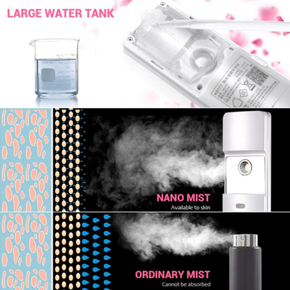 جهاز ترطيب الوجه المحمول K-SKIN KD777 Nano Cool للعناية بالبشرة، أبيض، أحمر