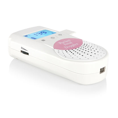 FD-100 Digital Fetal Doppler Ultrasound Sound Baby Heartbeat Detector Monitor LED Digital Prenatal Pocket Fetal Doppler Stethoscope (Pink), FD-100  (Pink)