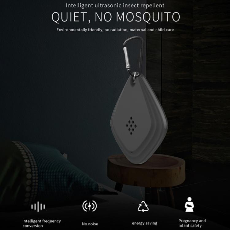 Outdoor Mosquito Repellent Portable Ultrasonic Insect Repellent Insecticide USB Charging Intelligent Frequency Conversion, Black, White