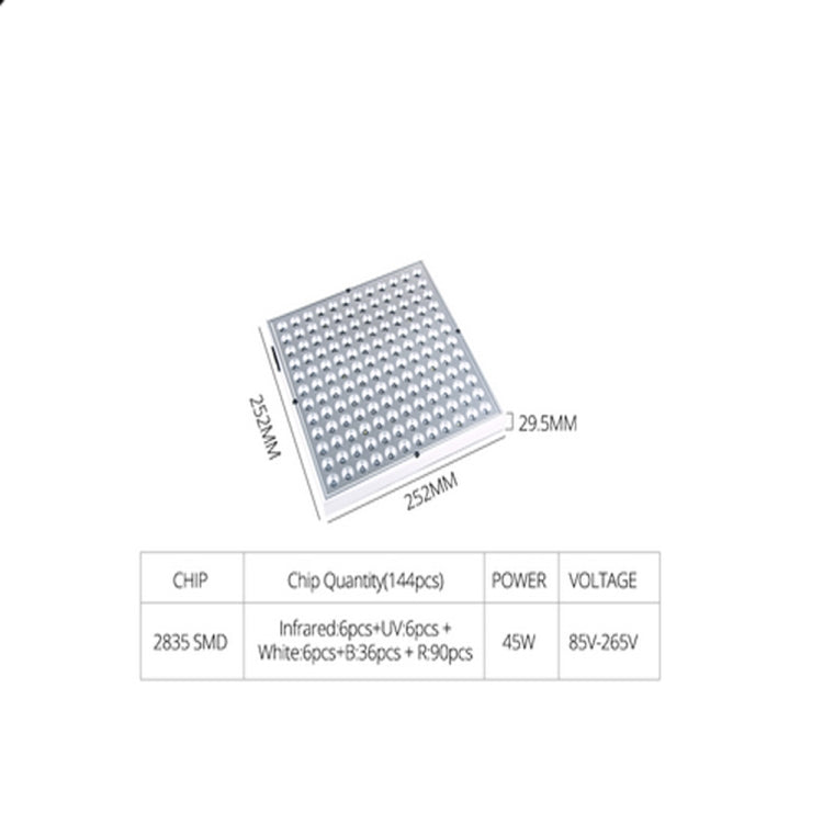 مصابيح إنبات النباتات 45 واط 144 مصباح LED طيف كامل Fitolampy لزراعة النباتات والزهور والشتلات مصابيح إنبات LED تيار متردد 85-265 فولت، الولايات المتحدة الأمريكية، الاتحاد الأوروبي، أستراليا، المملكة المتحدة