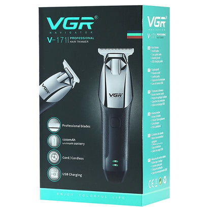 ماكينة قص الشعر الكهربائية المحمولة VGR V-171 بقوة 5 وات USB، باللون الأبيض، V-171