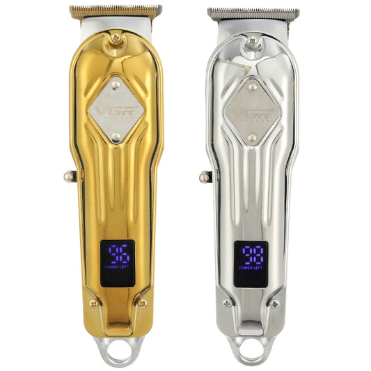 ماكينة قص الشعر الاحترافية المعدنية VGR V-261 بقوة 8 وات بمنفذ USB وشاشة رقمية LED، V-261 (ذهبي)، V-261 (فضي)