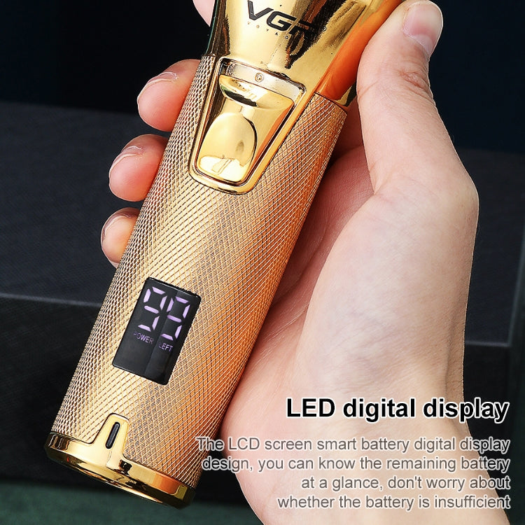 ماكينة قص الشعر الكهربائية المعدنية VGR V-280 بقوة 10 وات بمنفذ USB وشاشة رقمية LED، V-280 (ذهبي)
