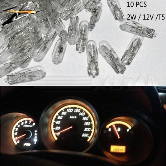 10 pcs T5 Car Instrument Meter Light Meter Replacement Lamp Amber 1.2W 12 V Lamps, T5