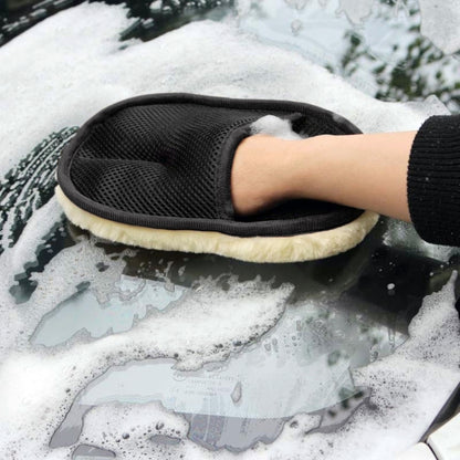 Car Styling Wool Soft Car Washing Gloves Cleaning Brush Motorcycle Washer Care Products, Brown, Washing Gloves