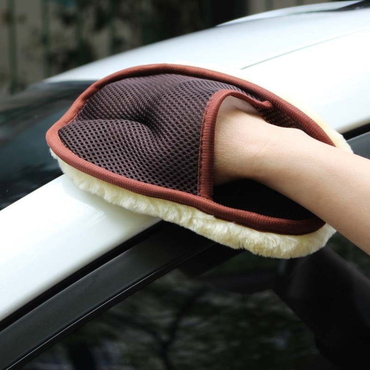 Car Styling Wool Soft Car Washing Gloves Cleaning Brush Motorcycle Washer Care Products, Brown, Washing Gloves