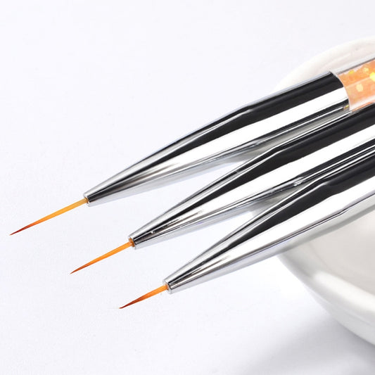 3 PCS Professional Nail Handle Liner Brush Hand Draw Kit Tips Drawing Line Painting Tools Manicure Nail Art Decoration