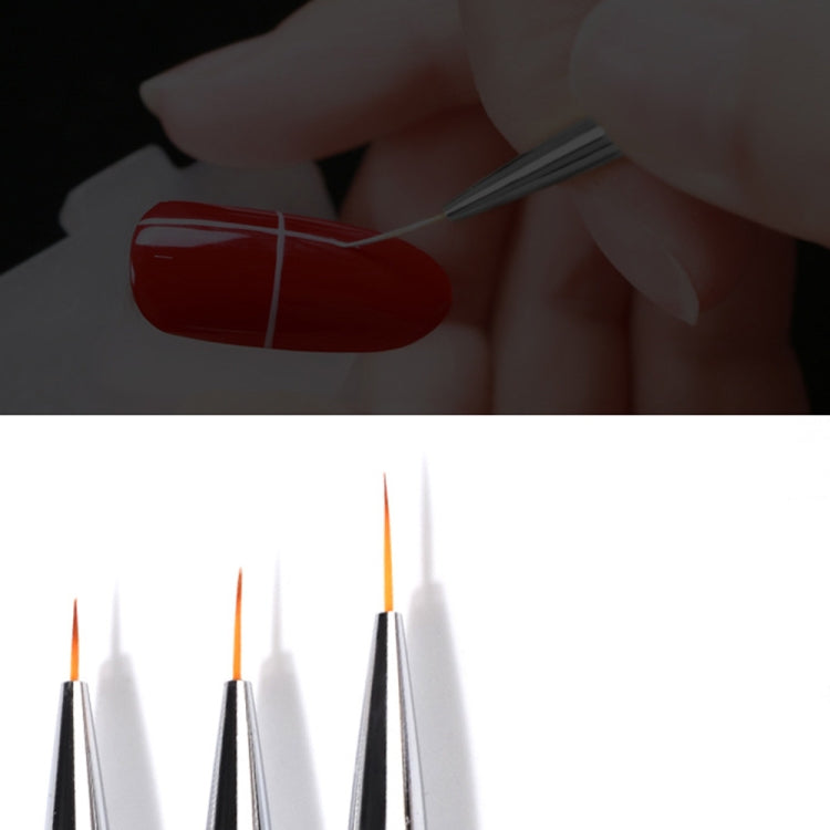 3 PCS Professional Nail Handle Liner Brush Hand Draw Kit Tips Drawing Line Painting Tools Manicure Nail Art Decoration