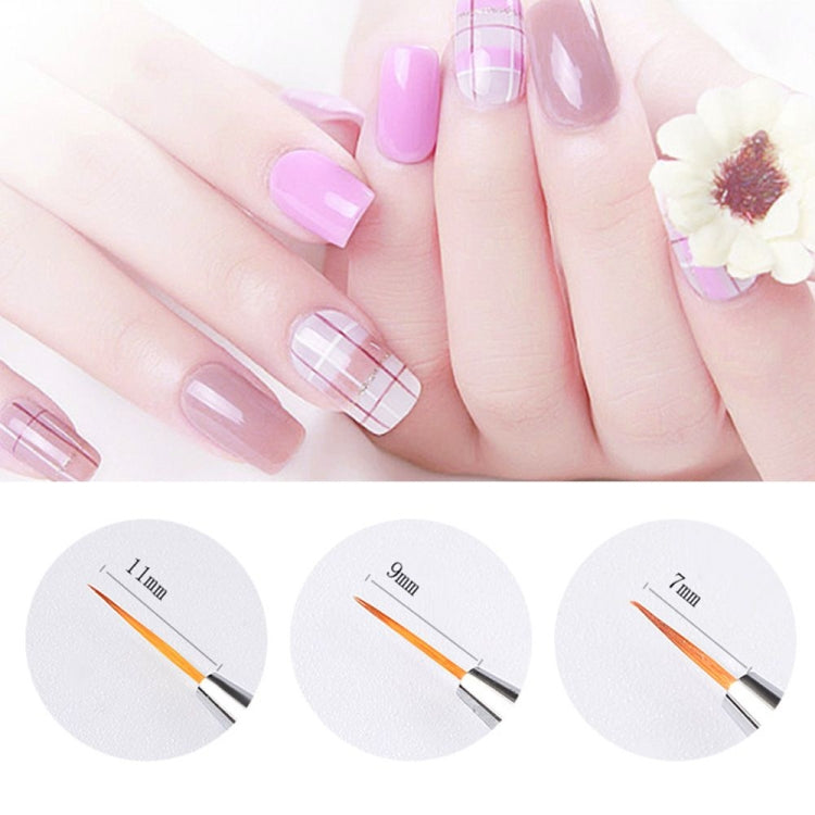 3 PCS Professional Nail Handle Liner Brush Hand Draw Kit Tips Drawing Line Painting Tools Manicure Nail Art Decoration