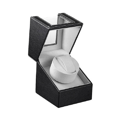 Leather Single Watch Box Electric Motor Watch Shaker Automatic Watch Shaker ，US Plug, Single, Black Leather, Single, Brown Leather