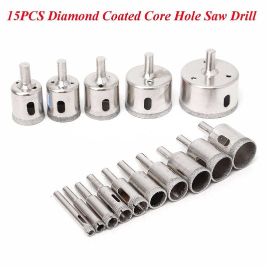 15 In 1 6-50mm Diamond Glass Hole Opener Ceramic Marble Hole Opener, 15 In 1 Diamond Glass Hole Opener