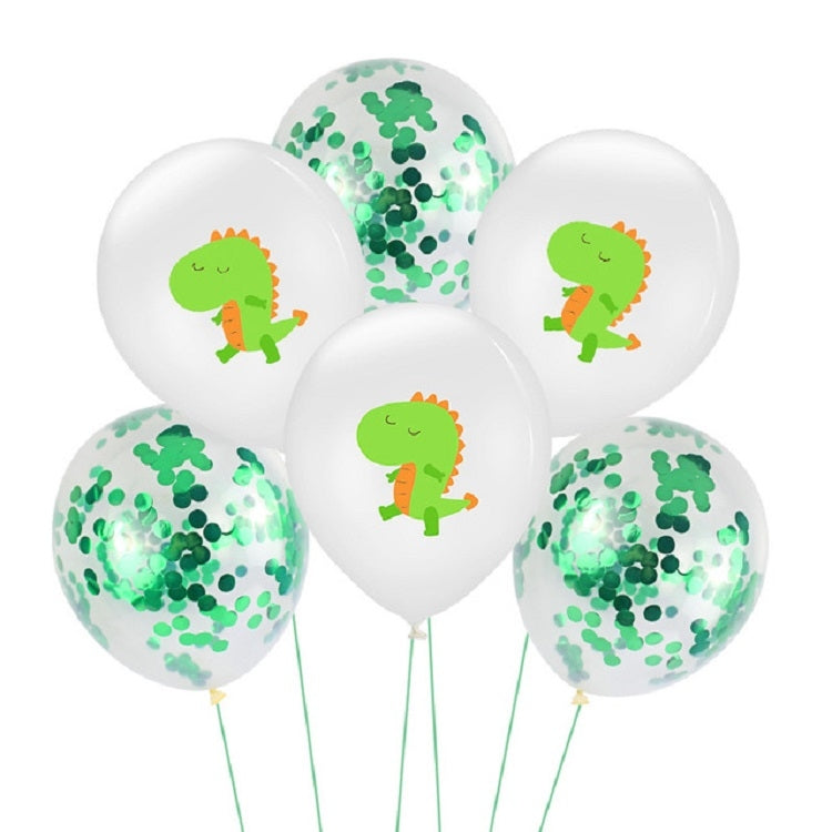 Birthday Party Dinosaur Latex Sequin Balloon Party Atmosphere Decoration Dinosaur Set, Sequin Bouquet Set