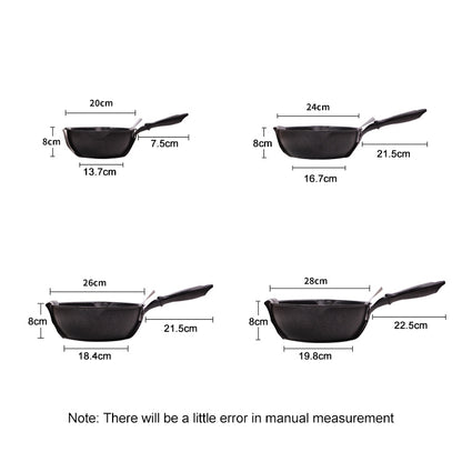 Thick Bottom Maifan Stone Household Small Frying Pan Non Stick Pan Deep Frying Pan, 26cm Black Without Cover, 26cm Beige Without Cover, 28cm Beige Without Cover