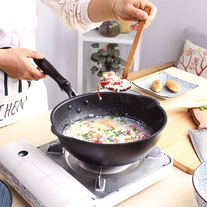 Thick Bottom Maifan Stone Household Small Frying Pan Non Stick Pan Deep Frying Pan, 26cm Black Without Cover, 26cm Beige Without Cover, 28cm Beige Without Cover
