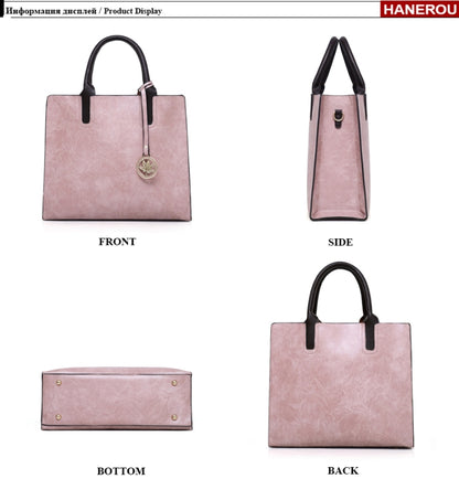 3 in 1 Leather Women Large Tote Bags Shoulder Bag Messenger Bag Purse