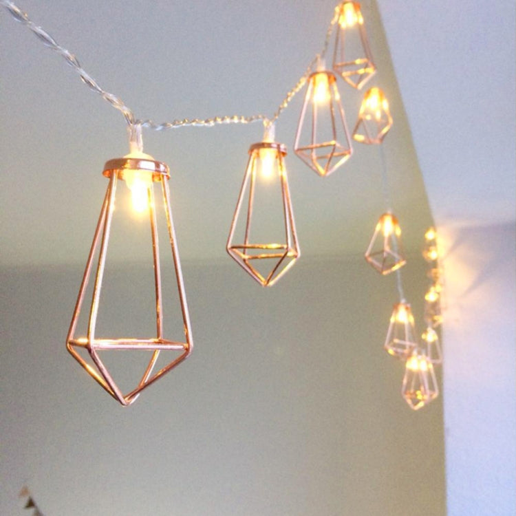 سلسلة أضواء LED خرافية بطول 1.5 متر، مصنوعة من 10 مصابيح LED، مصنوعة من معدن الحديد، مصنوعة من الماس، لتزيين المنزل