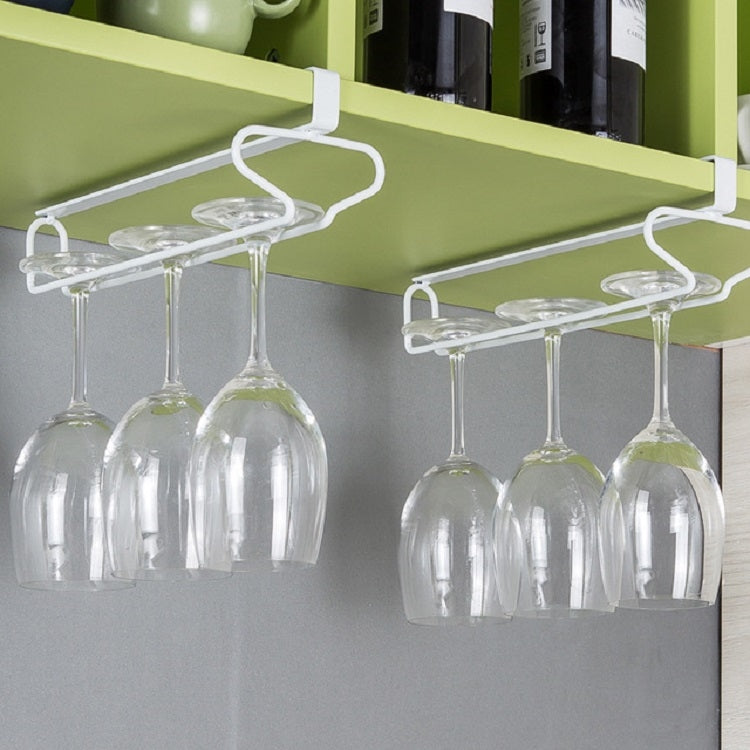 Wrought Iron Wine Glass Holder Upside Down Goblet Creative Hanging Cup Holder, 3 PCS