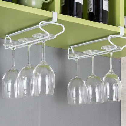 Wrought Iron Wine Glass Holder Upside Down Goblet Creative Hanging Cup Holder, 3 PCS
