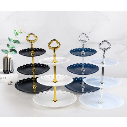 Party Birthday Three-layer Fruit Plate Cake Stand Dessert Storage Rack, Clear