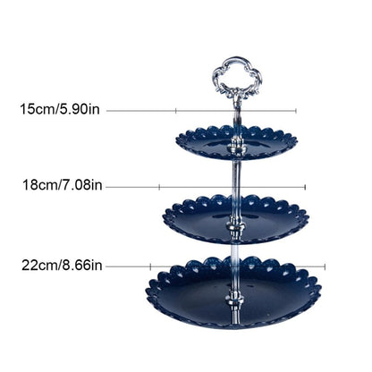 Party Birthday Three-layer Fruit Plate Cake Stand Dessert Storage Rack, Clear