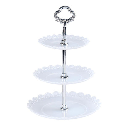 Party Birthday Three-layer Fruit Plate Cake Stand Dessert Storage Rack, Clear