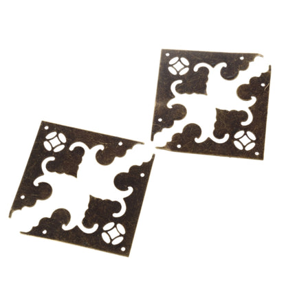 4pcs Antique Corner Bracket Jewelry Gift Box Wood Case Decorative Feet Leg Corner Decorative Protector Furniture Fittings, Corner Bracket
