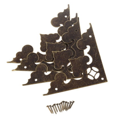 4pcs Antique Corner Bracket Jewelry Gift Box Wood Case Decorative Feet Leg Corner Decorative Protector Furniture Fittings, Corner Bracket