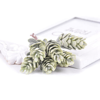 2 حزمة من الزهور الاصطناعية من نباتات الصنوبر المخروطية لتزيين حفلات الزفاف وأعياد الميلاد