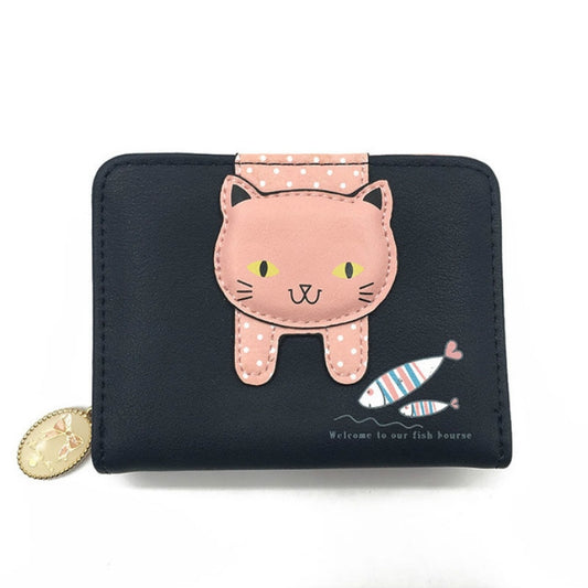 Women Cute Cat Wallet Small Zipper Girl Wallet Coin Purse