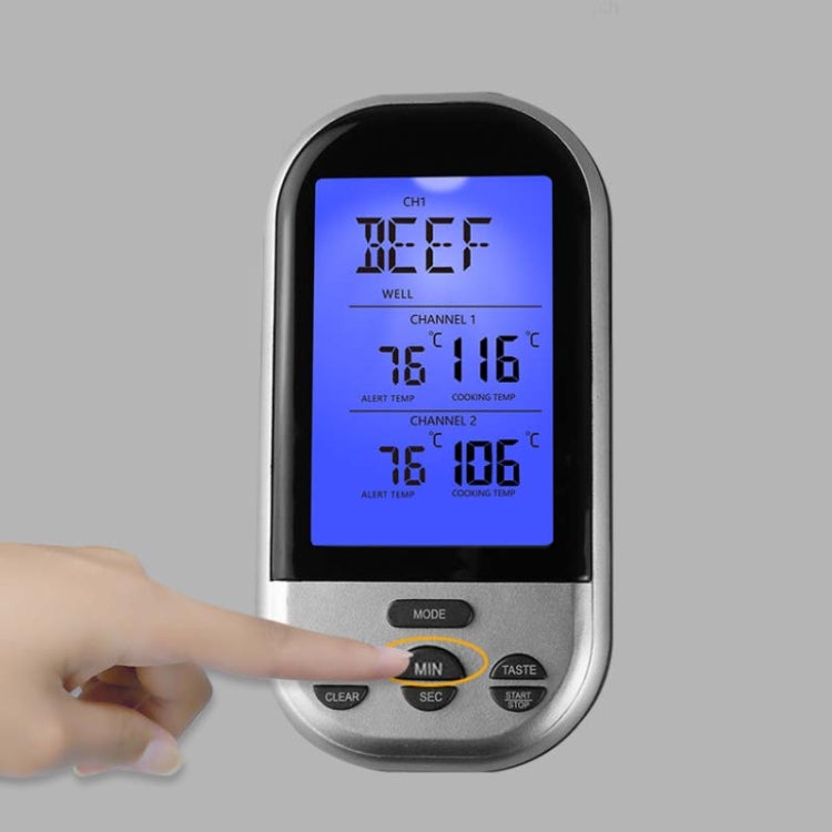 مقياس حرارة رقمي لاسلكي مزدوج المجسات للمطبخ بشاشة LCD ومؤقت درجة الحرارة ومنبه لطهي اللحوم والشواية والفرن والطعام والشواء، مقياس حرارة للمطبخ