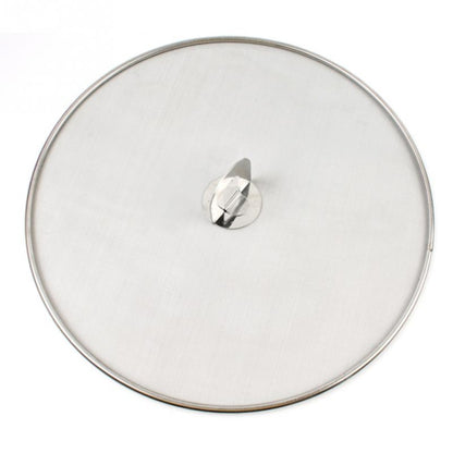 Stainless Steel Oil Proof Cover Fried Oil Splash Proof Net Cover Pizza Tray Kitchen Gadget, 33cm Oil Proof Cover
