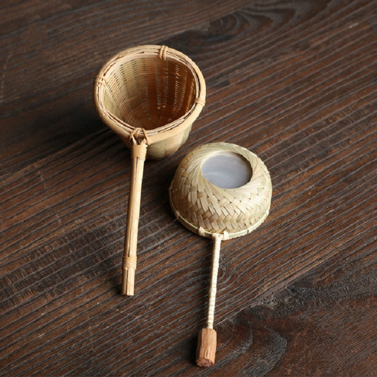 Bamboo Woven Creative Filter Reusable Filter Tea Colander Gadget, Calabash Double Section Tea Leak, Bamboo Root Tea Leak, Bamboo Pole Gauze Plum Tea Leak, Bamboo Pole Hole Tea Leak, Rattan Tea Drain with Handle, Bamboo Woven Tea Leak, Poplar Tea Leak��...