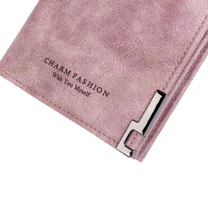 Fashion Ladies Zipper Long Dull Polish Retro PU Leather Wallet Clutch Coin Purse