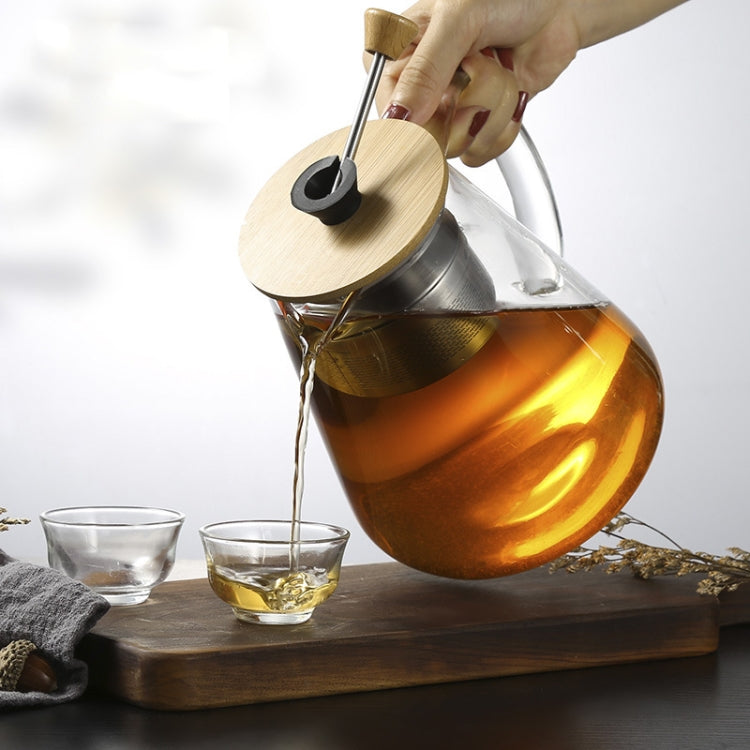 Stainless Steel Infuser Teapot Clear Borosilica Glass Filter Heat Resistant Coffee Puer Tea Pot Heated Container Boiling Kettle, 750ml